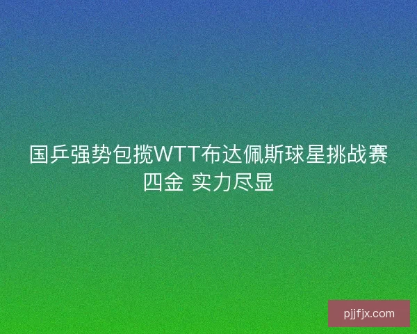 国乒强势包揽WTT布达佩斯球星挑战赛四金 实力尽显