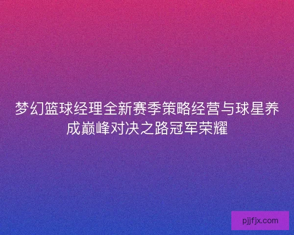 梦幻篮球经理全新赛季策略经营与球星养成巅峰对决之路冠军荣耀